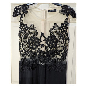 Ruiyige Lace and Mesh sz XXL Trumpet Maxi Length Formal Dress